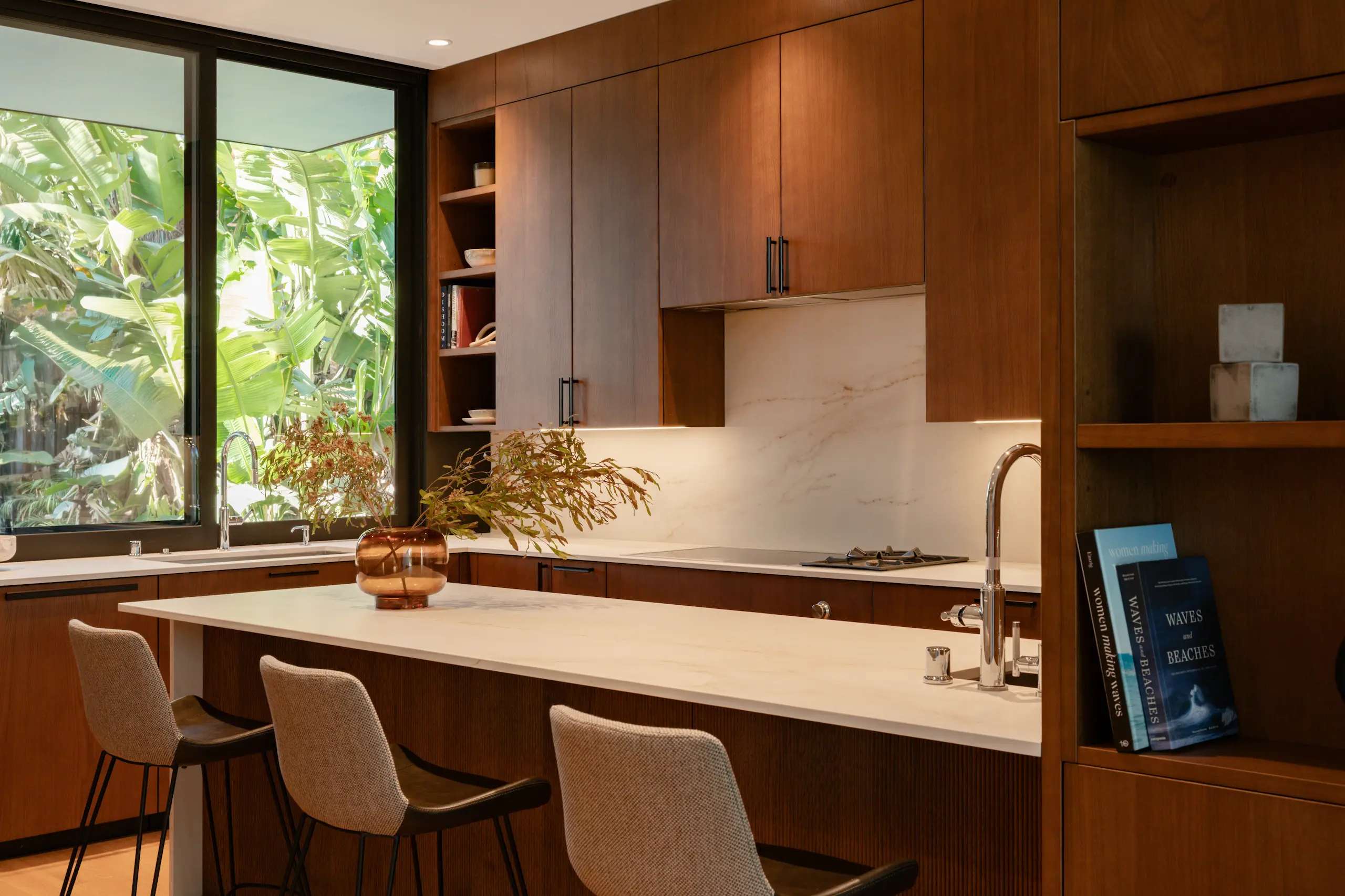 Warm contemporary DOCA kitchen in natural wood