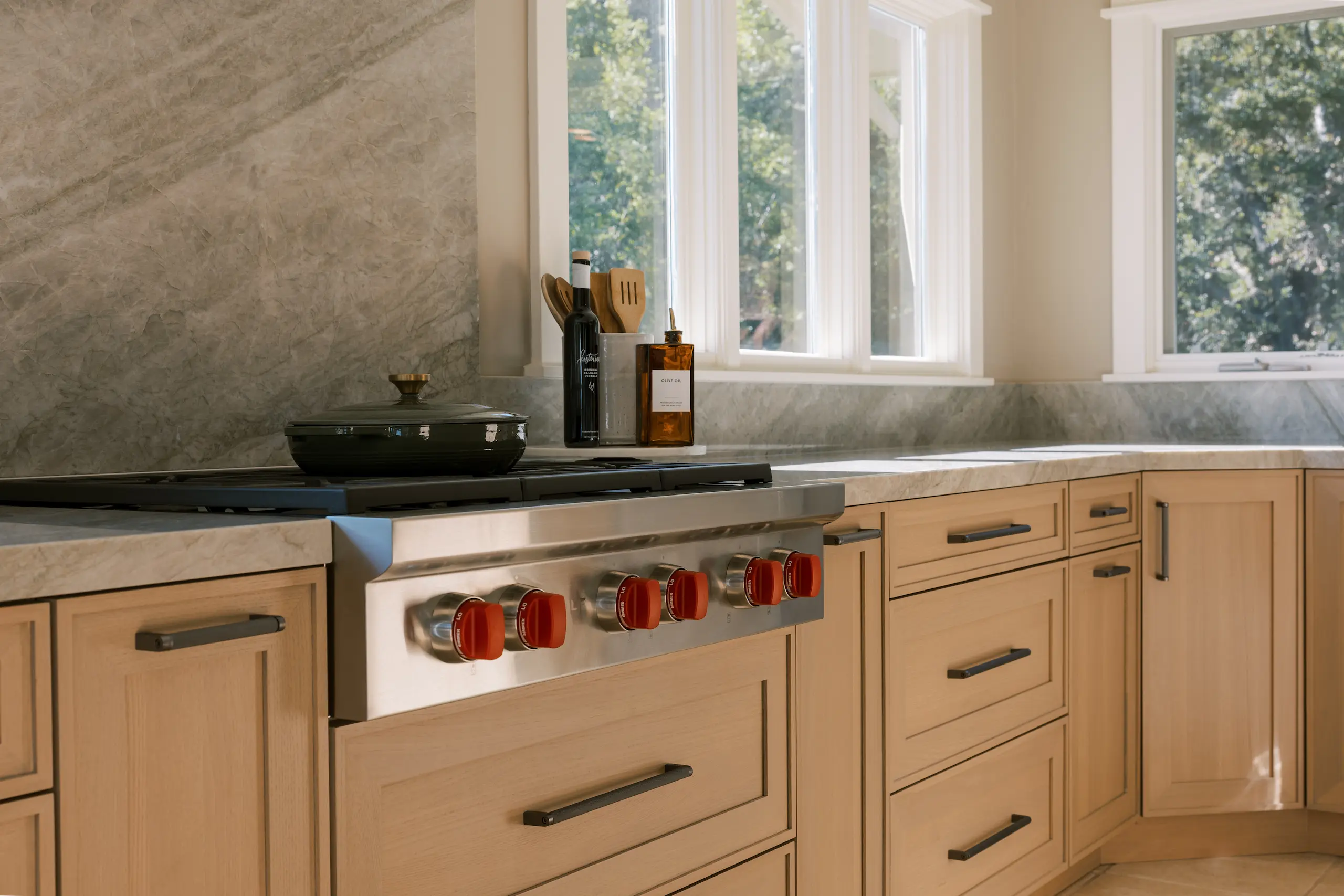 Light-filled elegant Wood-Mode kitchen