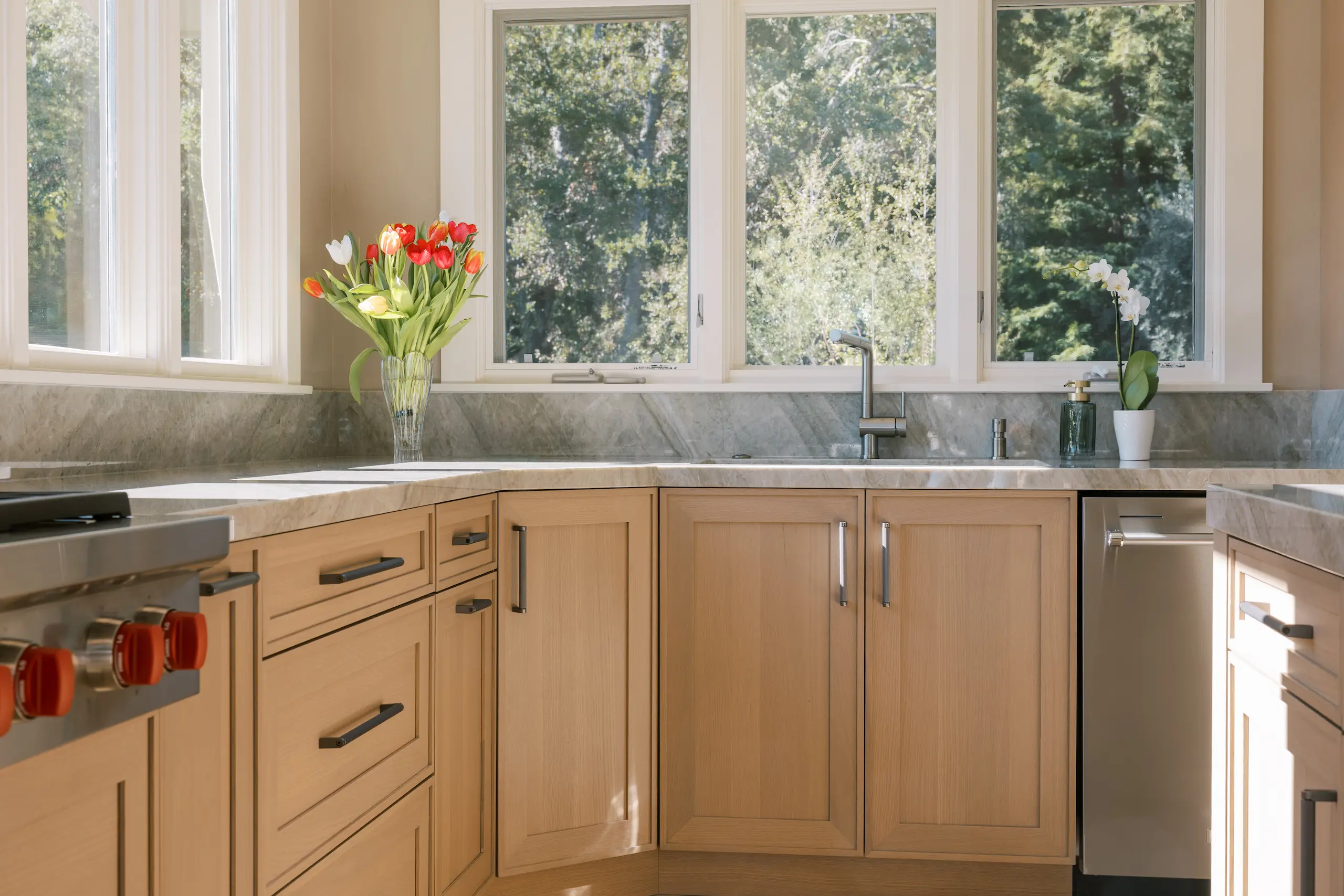 High-end light-filled Wood-Mode kitchen